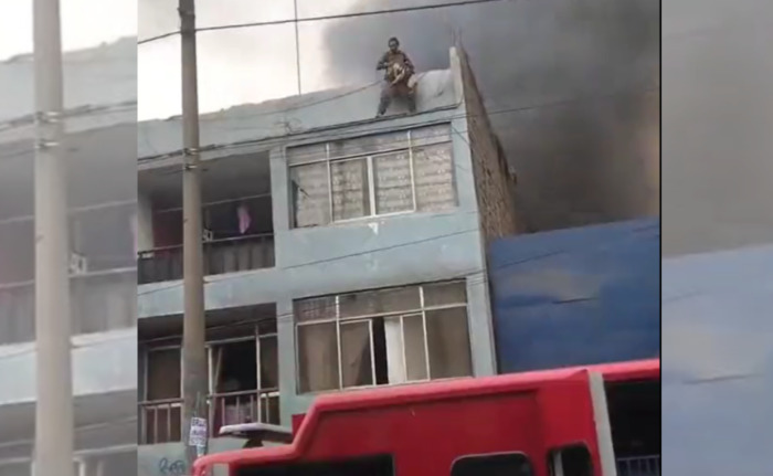 Hombre escaló hasta una azotea y rescató a 25 perritos de un incendio en Lima