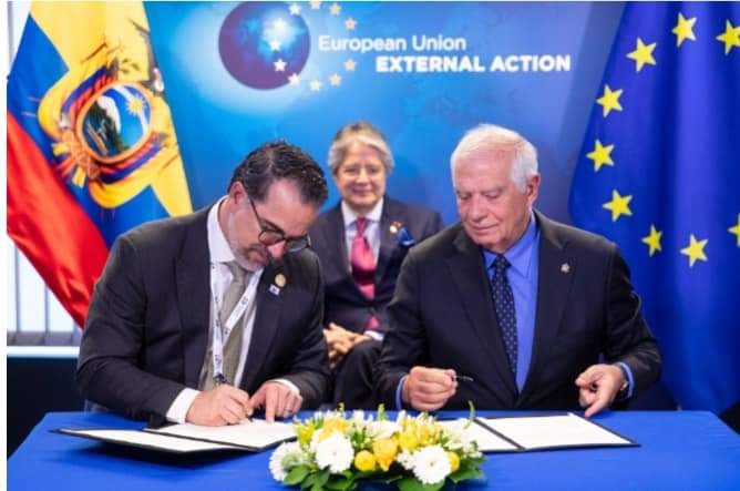 Ecuador y la Unión Europea firman memorando de entendimiento para fortalecer las relaciones