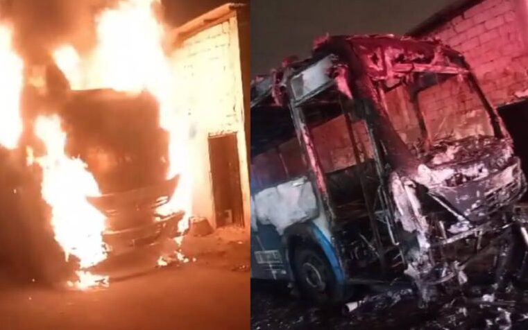 Un bus urbano fue incendiado por extorsionadores en Pascuales, norte de Guayaquil