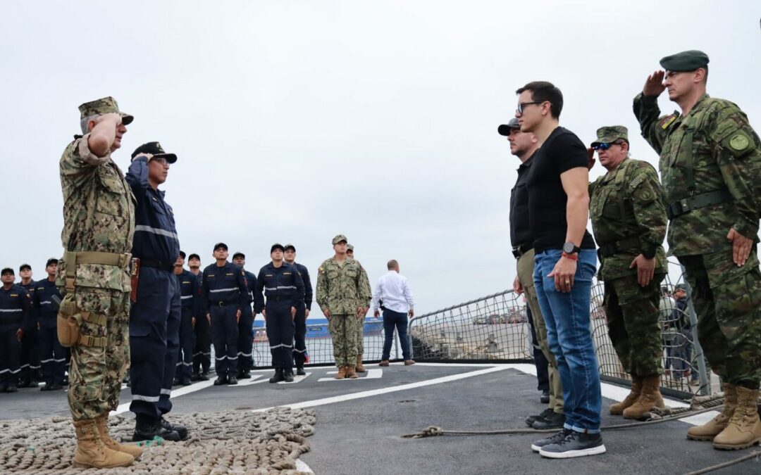 Presidente Daniel Noboa supervisó Bloque de Seguridad en Manta