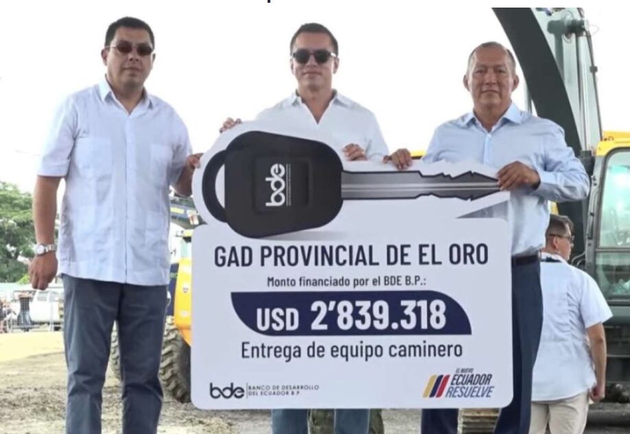 El Oro recibe USD 27.5 millones para rehabilitación vial