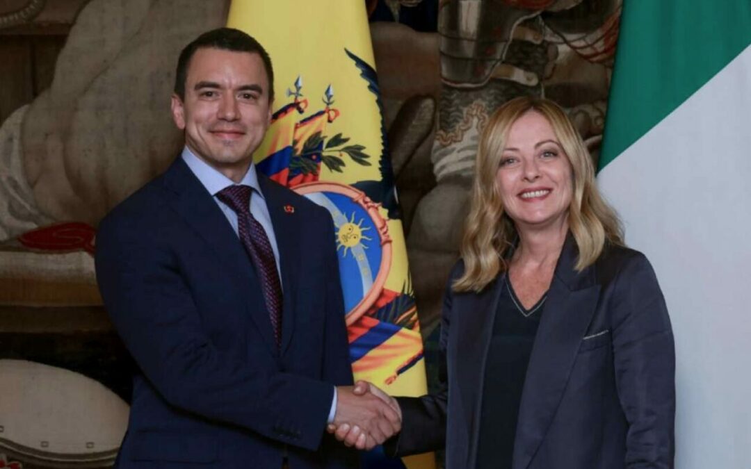 Cooperación, migración e inversión: los ejes de la reunión entre Daniel Noboa y Giorgia Meloni